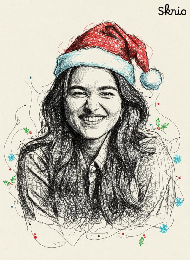 Christmas scribble art example 2