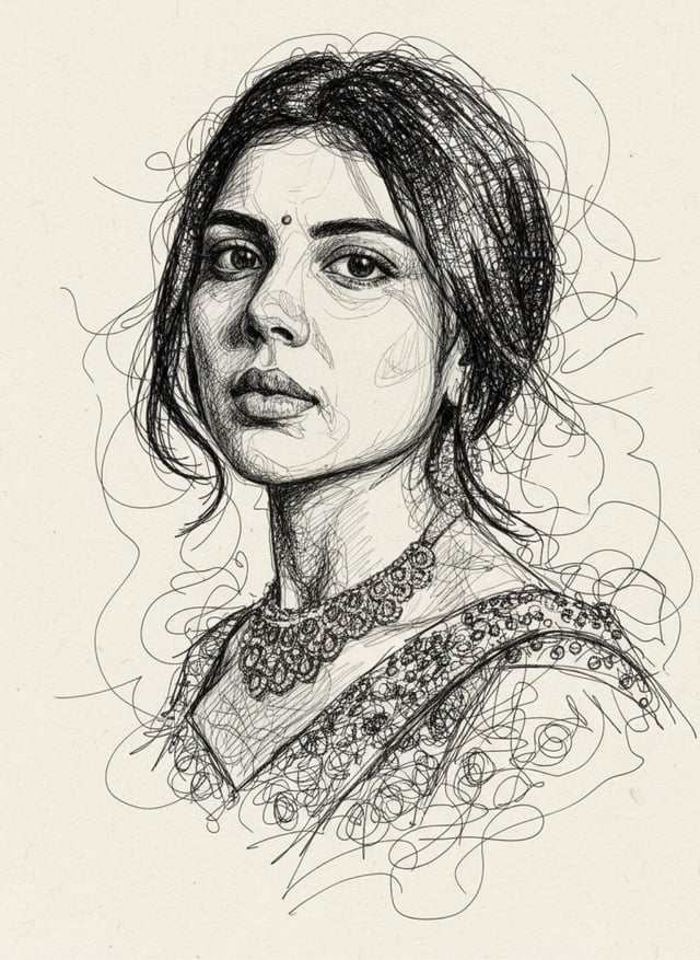 Scribble portrait example 6