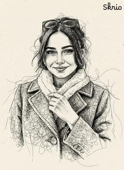 Generated Monochrome Scribble art from uploaded portrait