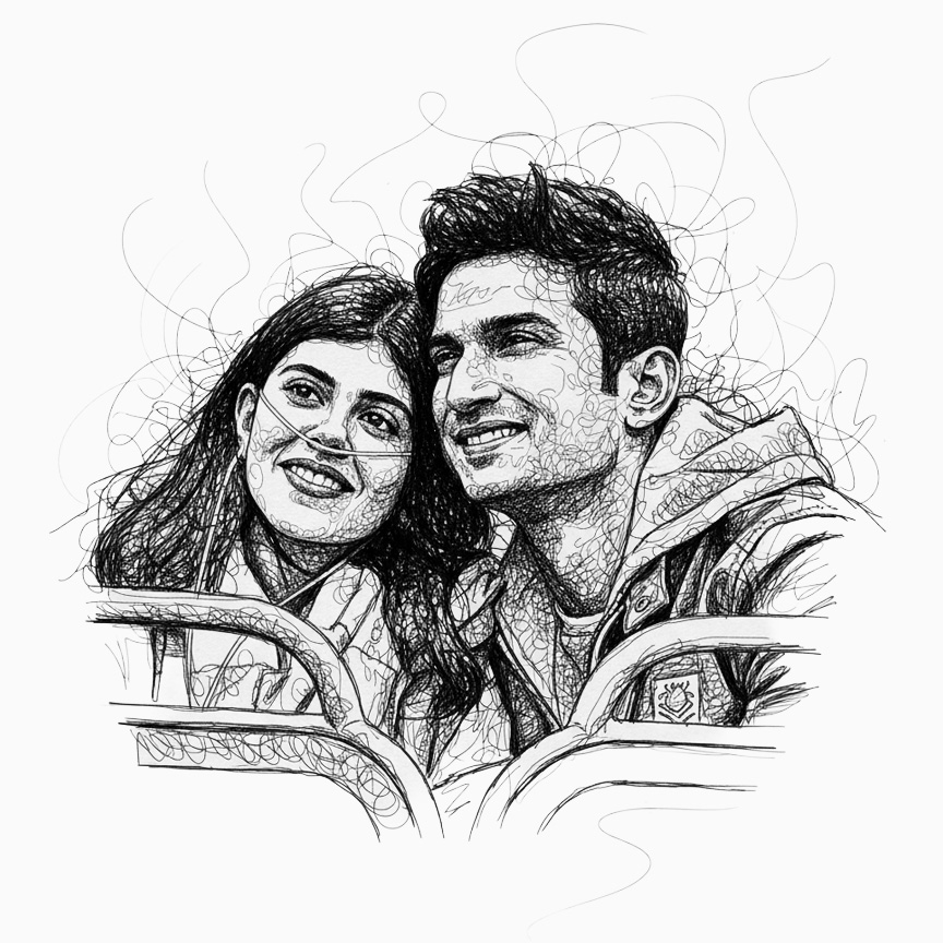 Monochrome scribble art result